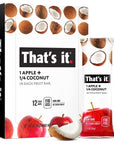 That's it. Apple + Coconut 100% Natural Real Fruit Bar, Best High Fiber Vegan, Gluten Free Healthy Snack, Paleo for Children & Adults, Non GMO No Added Sugar, No Preservatives Energy Food (12 Pack)