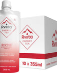 Rviita Energy Tea  Strawberry Premium Energy Drink Clean Natural Ingredients 141mg Caffeine LowCalorie LowSugar ReadytoDrink 12oz x 10Pack