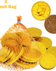 Chocolate Coins in Mesh Bags 10 Belgian Milk Chocolate HalfDollar Gold Coins Per Mesh Bag Total 45oz Mesh Bags 3 Mesh Bags