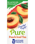 Crystal Light Pure Peach Iced Tea Naturally Flavored Powdered Drink Mix 228 ozpouch 5 Count Pitcher Packets Package may vary