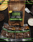 Jerkycoms Classic Exotic Jerky Variety Sampler Pack  Jerky Variety Pack with 4 Types of Jerky  Buffalo Wild Boar Venison Jerky and Elk Jerky  Exotic snacks Highprotein AllNatural Keto Diet No Added Preservatives 4 oz