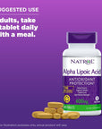 Natrol Alpha Lipoic Acid Time Release Tablets, Antioxidant Protection, ALA, Helps Protect Against Cellular Oxidation and Age-Related Damage, Whole Body Cell Rejuvenation, 600mg, 45 Count