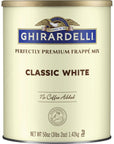 Ghirardelli Classic White Premium Frappé Mix 312 lb Can with By The Cup Cocoa Scoop