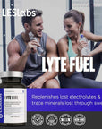 LES Labs Lyte Fuel - Electrolyte Replacement, Endurance, Performance, Muscle Cramping & Keto Support - Magnesium, Zinc, Potassium & Chromium - Non-GMO Supplement - 100 Capsules