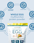 Designer Wellness Designer Egg Natural Egg Yolk  Egg White Protein Powder Keto and Paleo Friendly Low Calorie Less Fat and Cholesterol Classic Vanilla 155 Pound