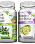 Pure Green Coffee Bean Extract + Pure Garcinia 120 Veggie Capsules