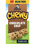 QUAKER CHEWY Chocolate Chip Granola Bars 960g339 oz 40 Count Imported from Canada