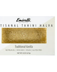 Emirelli Artisanal Halva Dessert  Authentic Middle Eastern Candy Turkish Sweets  Vegan Candy 55Tahini Halwa  Halvah Traditional International Sweets  Tasty Traditional Vanilla Flavor Pack of 1