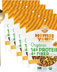 Hemp Protein Granola 10oz  NutrientRich Breakfast with 10g Protein 35g Omegas 4 g Fiber Non GMO fiber granola  Bundle with Moofin Golden Spoon Pack of 5