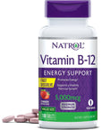 Natrol Vitamin B-12 5000mcg, Dietary Supplement for Energy and Healthy Nervous System Support, 100 Strawberry-Flavored Fast Dissolve Tablets, 100 Day Supply