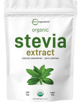 Pure Organic Stevia Powder, 8 Ounces, 1418 Serving, High Grade Stevia Green Leaf Extract Reb-A, Reduced Bitter Aftertaste, 0 Calorie, Natural Sweetener, Sugar Alternative, Keto Friendly