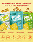 Crispy Green Piña Picante, Dried Spicy Pineapple Variety Pack - 12 count, Ginger Lime, Chili Lime, Coco Chili Tamarindo