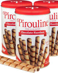 Pirouline Rolled Wafers  Chocolate Hazelnut Rolled Wafer Sticks  Original Signature Swirl Rolled Wafer Cookies  14 oz 3 Pack