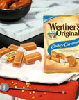 Werthers Original Chewy Caramels Soft Caramel Candy 24 Oz with Moofin Silver SS Coffee Stirrer  Indulge in Rich Creamy Delight Real Butter  Fresh Cream Old Recipe Caramel Candy Pack of 4