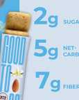 GOOD TO GO Soft Baked Bars Vanilla Almond, 9 Pack - gluten-free, Keto Certified, Paleo Friendly, Low Carb Snacks