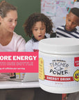 Teacher Power The Original in Strawberry Lemonade Sugar Free Energy Drink 70servings per Jar 100mg Caffeine with B Vitamins