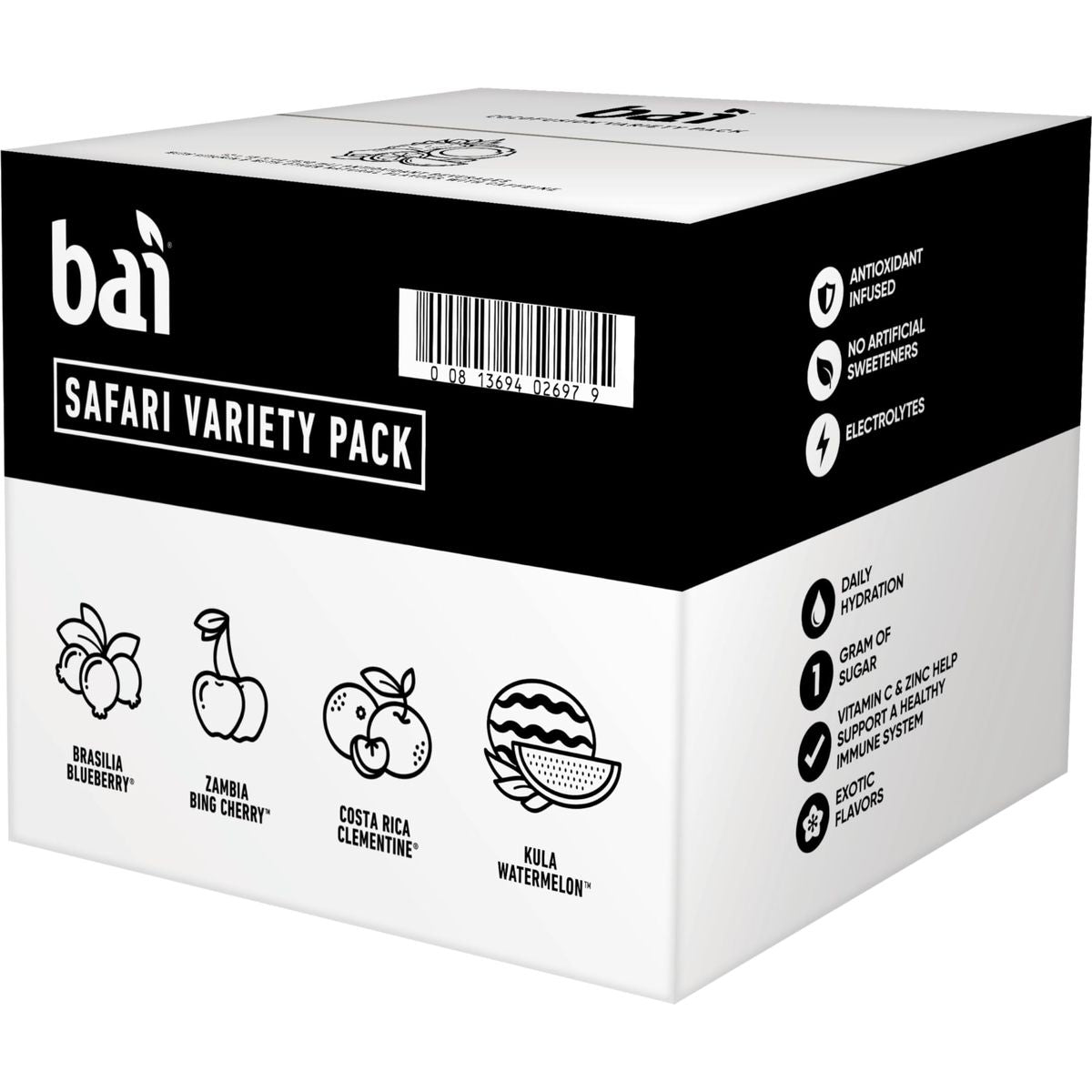 Bai Flavors Variety Pack Antioxidant Infused Water Beverage with Vitamin C and No Artificial Sweeteners 18 fl oz bottles 12 pack