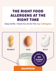 Ready Set Food | Early Allergen Introduction Mix-ins for Babies 4+ Mo | Stage 2 - 30 Days | Top 3 Allergens - Organic Peanut Egg Milk | Safe Easy Effective | For Bottle or Food