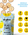 Drybox Pear Chips No Sugar Added 1 Pack | Thin Sliced Unsweetened Non GMO, Dehydrated With the Rind Sweet Pear Crisps, Crunchy and Sweet Fruit Chips 1.2 oz per pack, 1 Pack