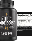 Double Dragon Organics Nitric Oxide Booster Supplement, 1600mg Extra Strength L-Arginine, Citrulline Malate, and Alpha-Ketoglutarate (60 Count, 1 Bottle)