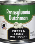 Pennsylvania Dutchman Canned Mushrooms 4 Ounce Pack of 12