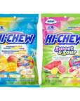 Hi Chew Candy 2 Different Flavors Fantasy Mix and Berry Mix Fruity Chewy Japanese Candy Variety Pack of 2 Tropical  Sour Mix