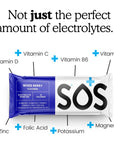 SOS Hydration Electrolyte Powder Drink Mix Packets  Daily Hydration  Energy  Added Essential Vitamins  Low Sugar  8 Servings Mixed Berry