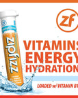 Zipfizz Energy Drink Mix Electrolyte Hydration Powder with B12 and Multi Vitamin Orange Cream 20 Count