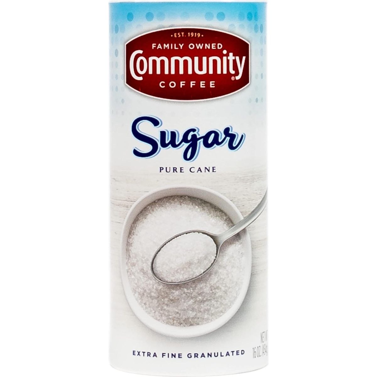 Community Coffee Extra Fine Granulated Sugar, 16 Ounce (Pack of 6)