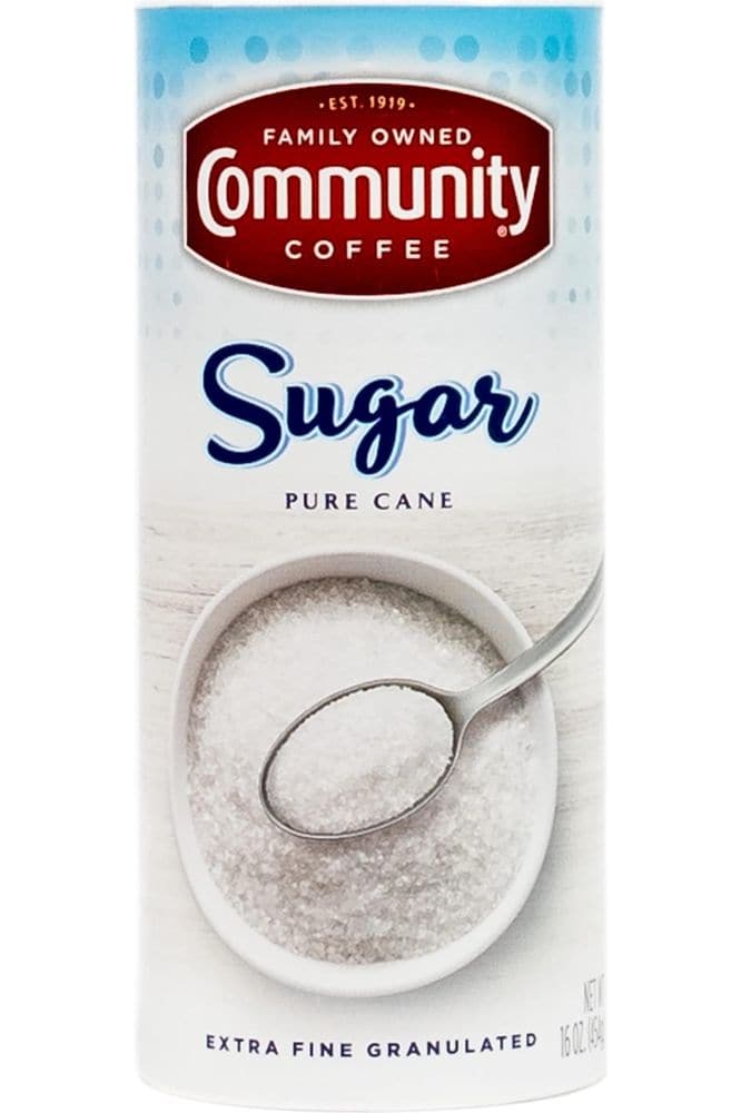 Community Coffee Extra Fine Granulated Sugar, 16 Ounce (Pack of 6)