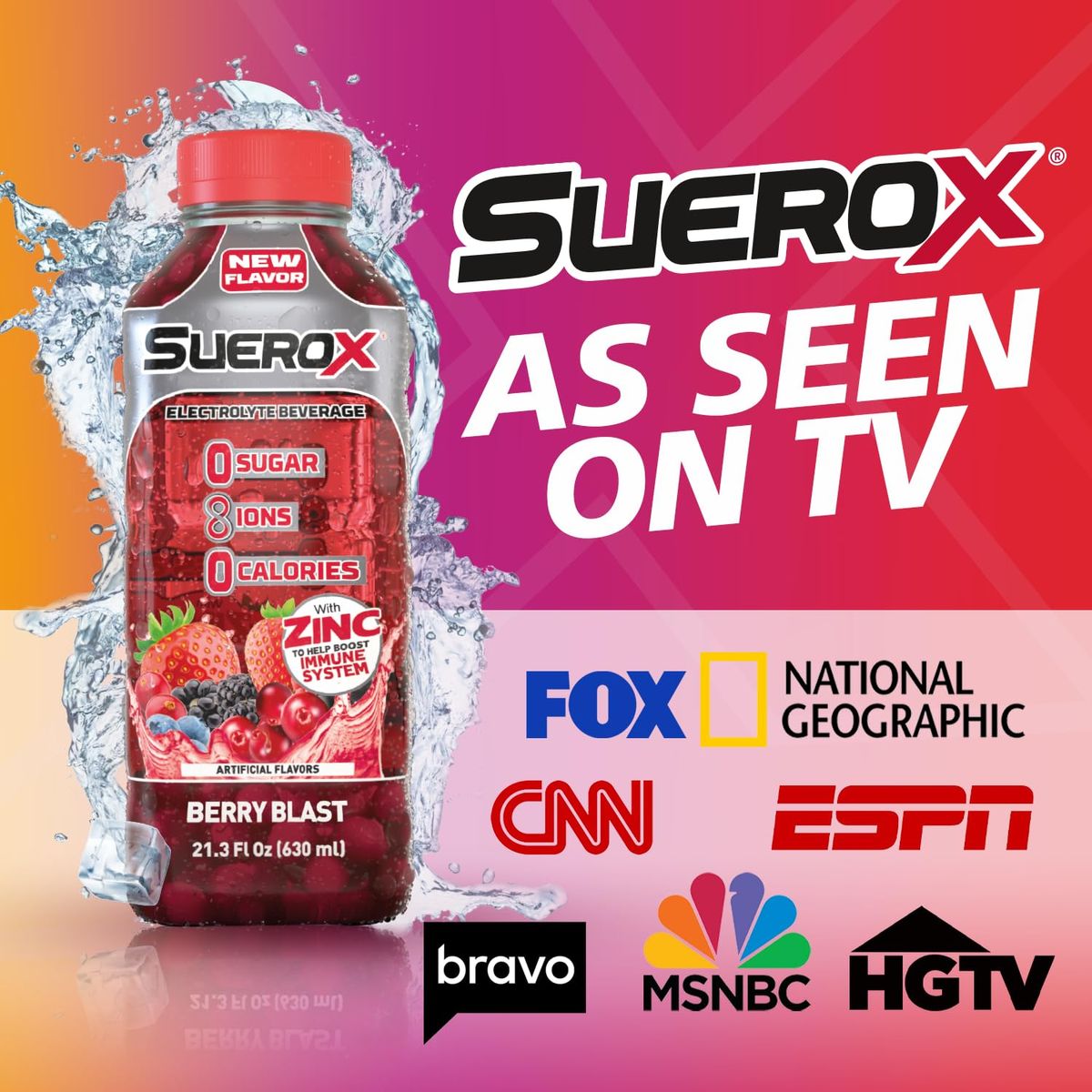 SueroX Zero Sugar Electrolyte Drink for Hydration and Recovery Unique Blend of Electrolytes  8 Ions Zero Calorie Sports Drink 213 Fl Oz StrawberryKiwi Punch 12 Count