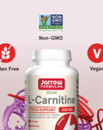 Jarrow Formulas L-Carnitine 500 mg - Important Cofactor for Energy Production (ATP) from Fats - L-Carnitine as L-Carnitine Tartrate - Dietary Supplement - 50 Veggie Capsules