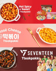 EATSON Tteokpokki 3 Flavors with KPOP SEVENTEEN Assort 6 pack  Hot Spicy  Sweet Spicy Creamy Jjajang from Korea