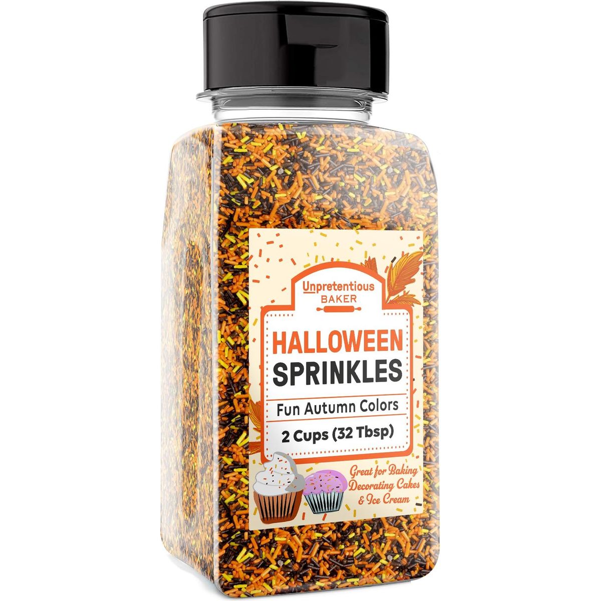 Unpretentious Halloween Sprinkles (2 Cups) Autumn Mix Jimmies, Gluten Free, Orange, Yellow, &amp; Brown Halloween Sprinkles