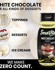 Sugar Free WHITE CHOCOLATE Syrup Zero Calories and Fat Free Topping 111 FL OZ  No Sugar White Chocolate Syrup Dessert Topping GlutenFree NonGMO Vegan and Keto Friendly  ServiVita