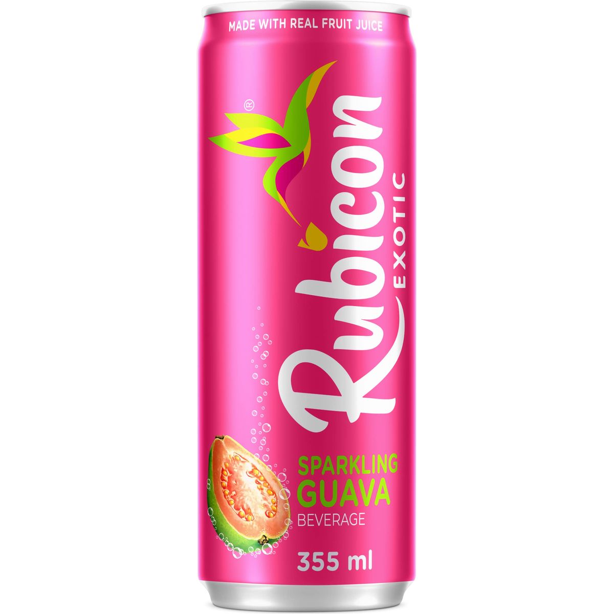 Rubicon Sparkling Guava Beverage  Pack of 12 12 Fl Oz Cans  Fruit Flavor Carbonated Drink  90 Calories per Can  Made with Real Fruit Juice  AllergenFree  Vegan Friendly  No Artificial Sweeteners