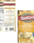 Instant Mashed Potatoes Bundled by Prendere Includes Four Packs of Idahoan Mashed Potatoes 4 Oz each Roasted Garlic Buttery Homestyle Loaded Baked Buttery Golden and a Prendere Measuring Spoon