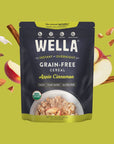 Wella Cereal Oatmeal Alternative GlutenFree Breakfast Hot Cereal GrainFree Paleo Organic Vegan High Protein Superfood PlantBased NonGMO Low in Net Carbs MultiServe Bags Bundle Original  Apple Cinnamon Flavors 2 Count 128 oz Bags