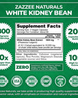 Zazzee White Kidney Bean Extract 200 Vegan Capsules - 18,000 mg