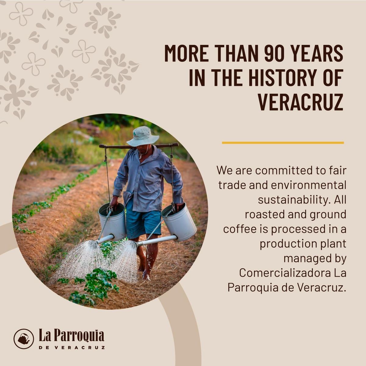 LA PARROQUIA DE VERACRUZ  Instant Coffee 35 oz 100 Pure Coffee Selected and Elaborated Coffee with Good Bitterness and Intense Body Light to Dark Cognac Color