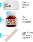 Nutella Chocolate Hazelnut Spread Mini Nutella Pack to Go Perfect Portion Control Just ½ Oz 80 Calories per Nutella Single Cup ATREVO Bundle Pack  20 EcoFriendly Wooden Spoons 20 Pack Back to School Snacks Biscuits