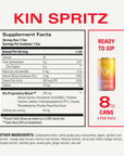 Kin Spritz by Kin Euphorics Non Alcoholic Spirits Ready to Drink Adaptogen Nootropic Botanical Fresh Citrus Hibiscus Caffeine Rhodiola Rosea 8 Fl Oz 8pk