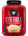 BSN SYNTHA-6 Whey Protein Powder with Micellar Casein, Milk Protein Isolate Powder, Vanilla Ice Cream, 48 Servings (Packaging May Vary)