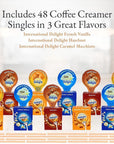 International Delight Coffee Creamers Liquid NonDairy Creamer Singles 3 Flavor Assortment 48 Coffee Creamer Singles for Home Office Coffee Bar Gift