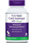 Natrol Carb Intercept with Phase 2 Carb Controller Capsules, White Kidney Bean Extract, Helps Control Carbs, Helps Metabolize Fats, Clinically Tested, Promotes Healthy Body Weight, 1,000mg, 120 Count