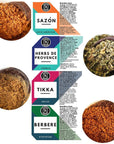 Global Spice Collection Gift Set - Nummy Nibbles World Traveler 4-Pack Herb, Spice & Seasoning Blends - No Salt, No Sugar, Whole30 Compliant, Vegan, Keto, Paleo