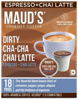 Mauds Espresso Chai Tea Pods Single Serve 18ct  Dirty ChaCha Chai Tea Latte K Cups  100 California Blended Tea Leaves  Recyclable Pods Solar Energy Produced Compatible with Keurig K Cups Maker