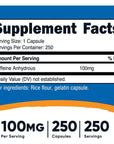 Nutricost Caffeine Pills 100mg Per Serving, 250 Capsules