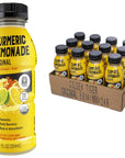 Organic Golden Tiger Turmeric Lemonade  Bio Active Curcumin  Ginger  12 Bottles  Recover with Plant Based Power  Caffeine Free  20 Calories