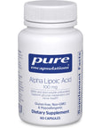 Pure Encapsulations Alpha Lipoic Acid 100 mg | ALA Supplement for Liver Support, Antioxidants, Nerve and Cardiovascular Health, Free Radicals, and Carbohydrate Support* | 60 Capsules